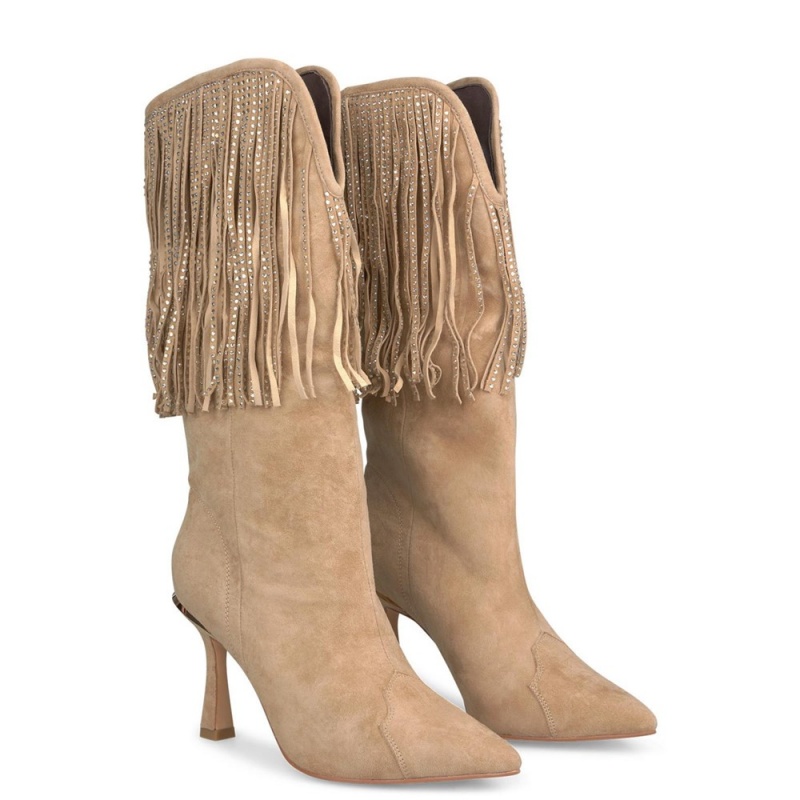 Bottes à Talons Alma En Pena Fringed Bleu Femme | ASW-35410969